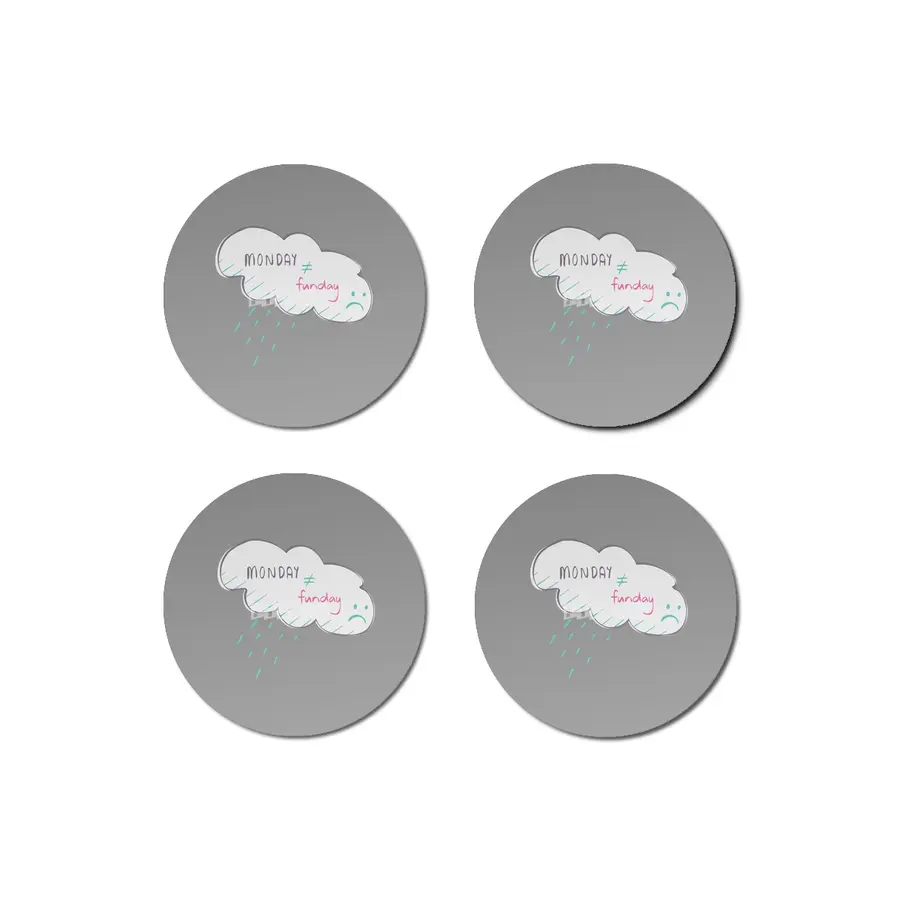 Sad Cloud Monday is not equal to funday Bardak Altlığı