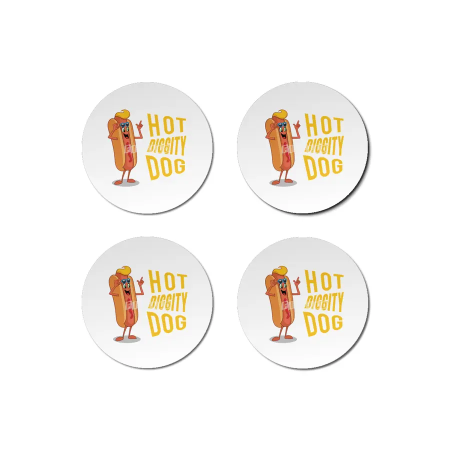 Hot Diggity Dog Yellow Bardak Altlığı