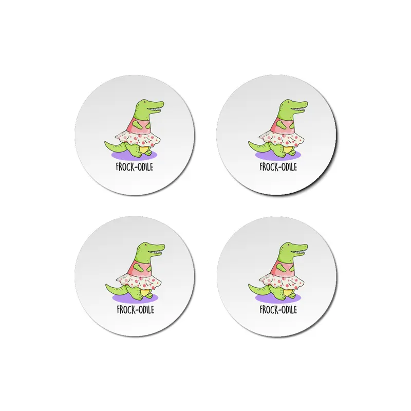 'Frock-odile Cute Crocodile Pun Bardak Altlığı
