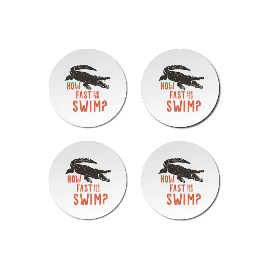 How fast Can you Swim? Crocodile Design Bardak Altlığı