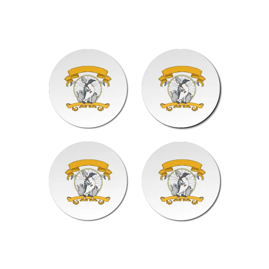 Penguin Shovel Chick Dreamcatcher Drawing Bardak Altlığı