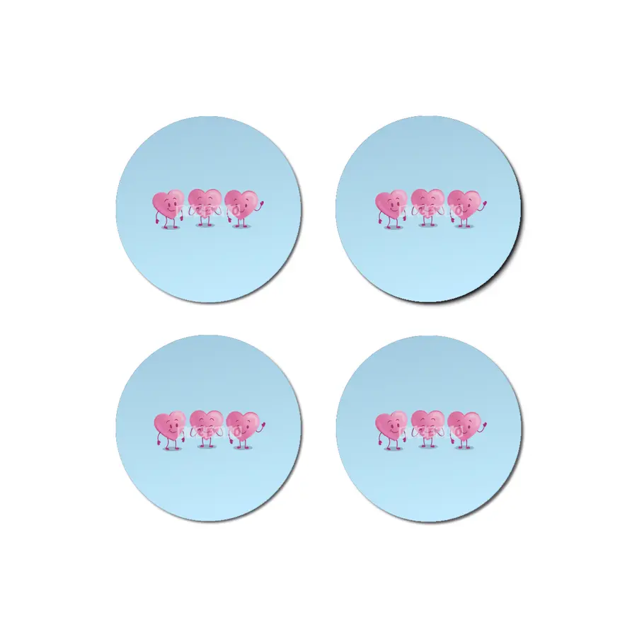 Pink Valentine Candy Hearts Bardak Altlığı
