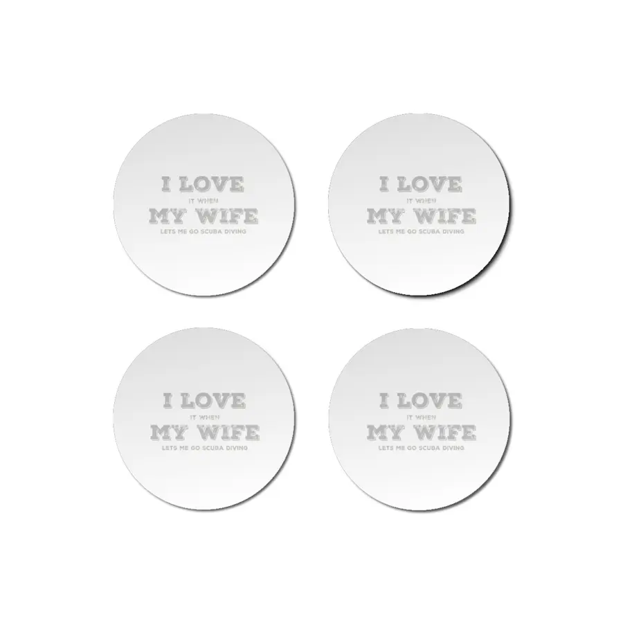 I Love My Wife - Scuba Diving Bardak Altlığı