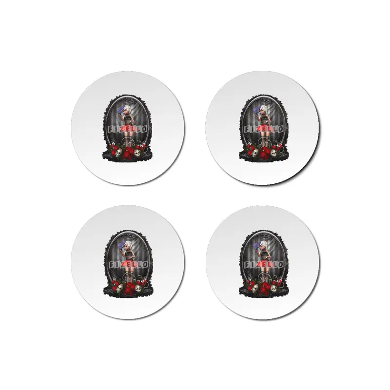 Goth Fashion Girl - Skulls and Roses Bardak Altlığı