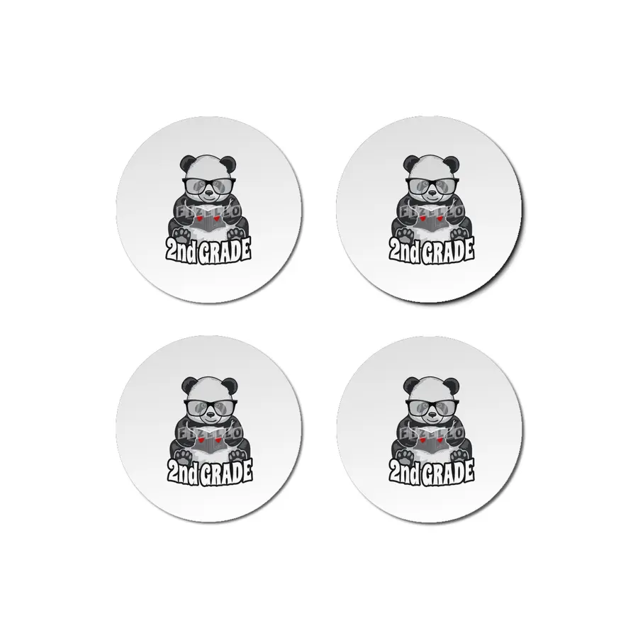 2nd Grade Back To School Panda Book Reader Teacher Heart Bardak Altlığı