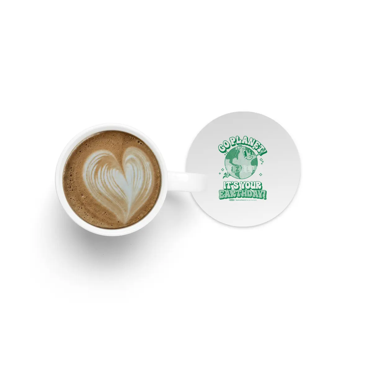Go Planet It's Your Earth Day Retro Mascot Cute Earth Day Bardak Altlığı
