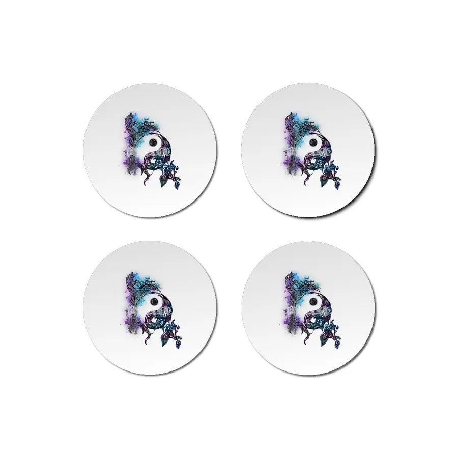 Zen Doodle Yin Yang Magenta Bardak Altlığı