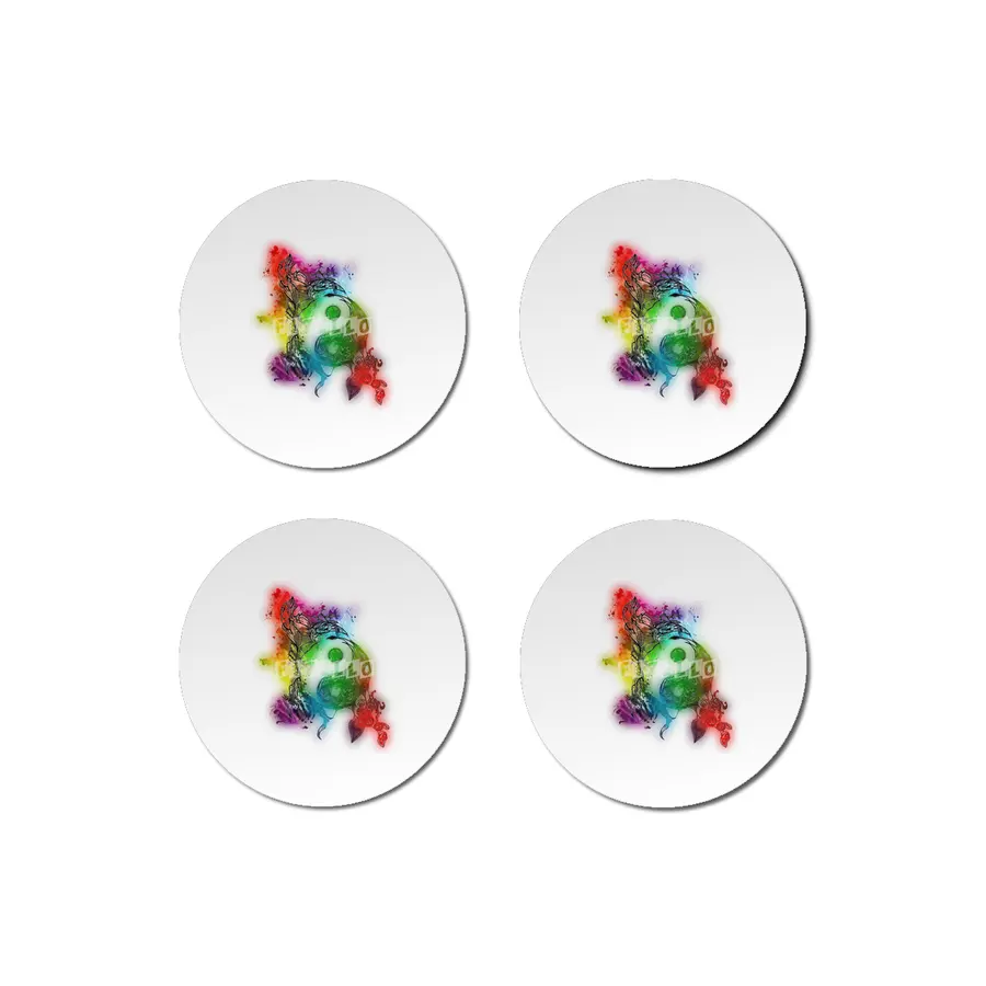 Zen Doodle Yin Yang Rainbow Pride Bardak Altlığı
