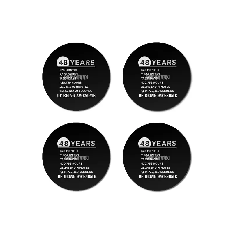 48th Birthday Gifts 48 Years Old of Being Awesome Bardak Altlığı