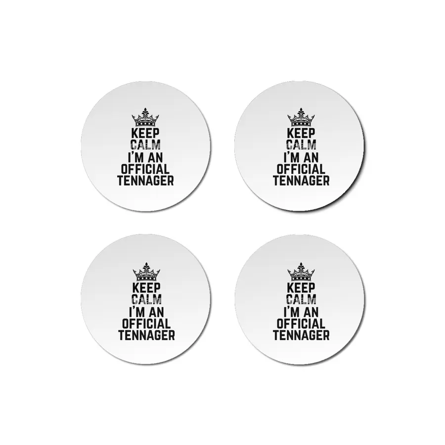 keep calm I'm official teenager 13th birthday 13 years old cool design cute white crown graphic Bardak Altlığı