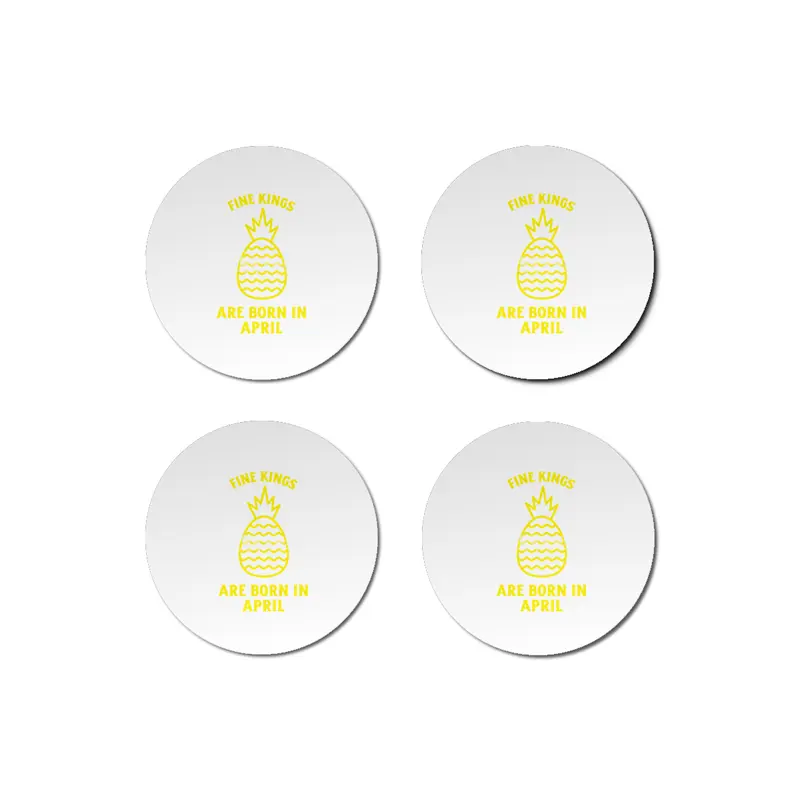 Fine kings are born in April funny pineapple birthday month Bardak Altlığı