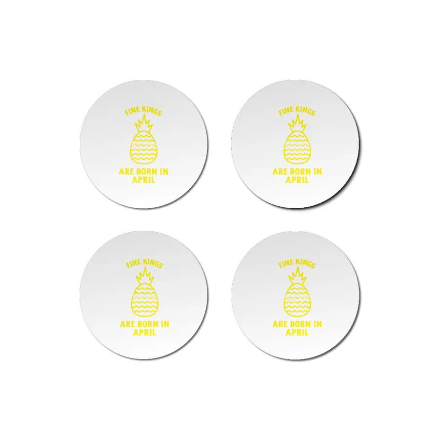 Fine kings are born in April funny pineapple birthday month Bardak Altlığı