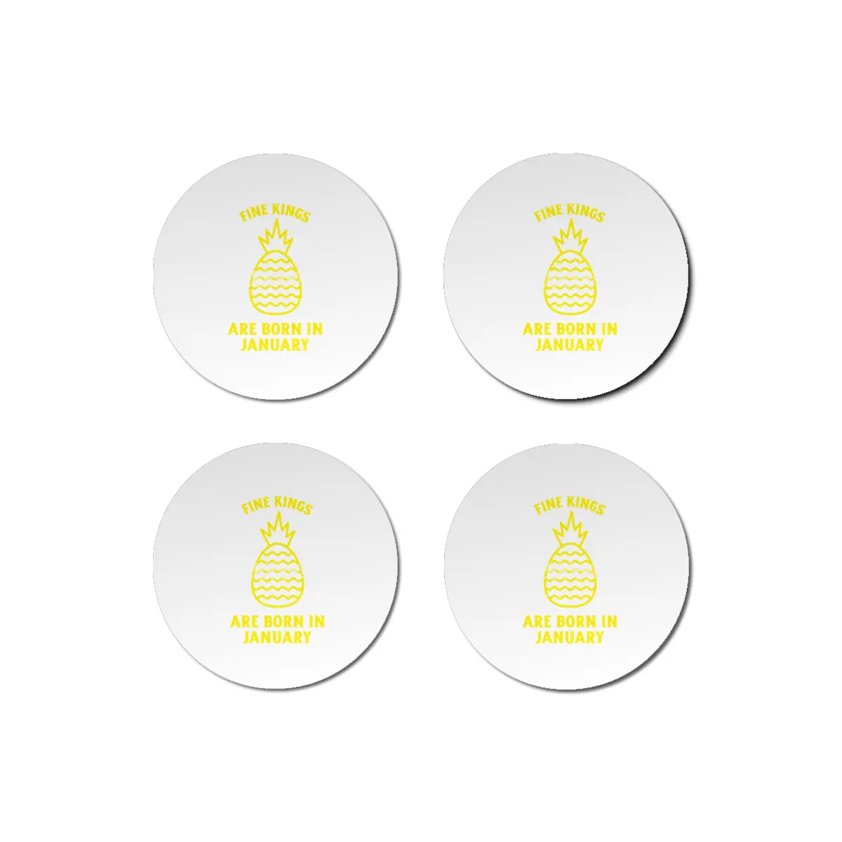 Fine kings are born in January funny pineapple birthday month Bardak Altlığı