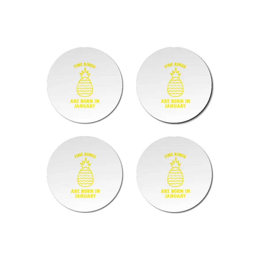 Fine kings are born in January funny pineapple birthday month Bardak Altlığı