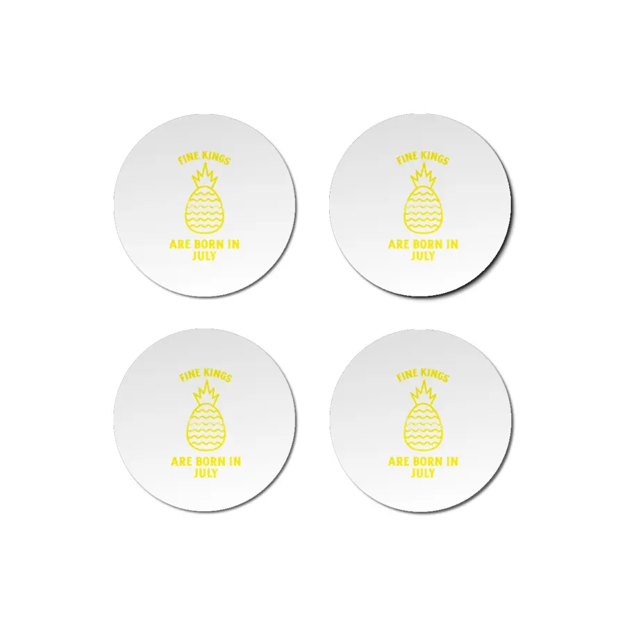 Fine kings are born in July funny pineapple birthday month Bardak Altlığı