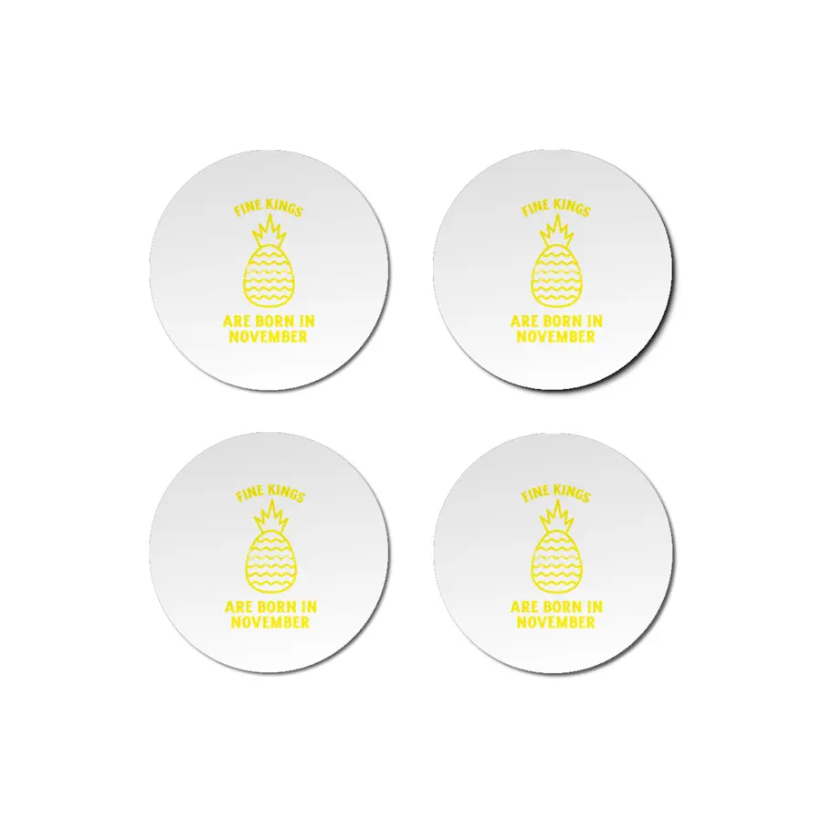 Fine kings are born in November funny pineapple birthday month Bardak Altlığı