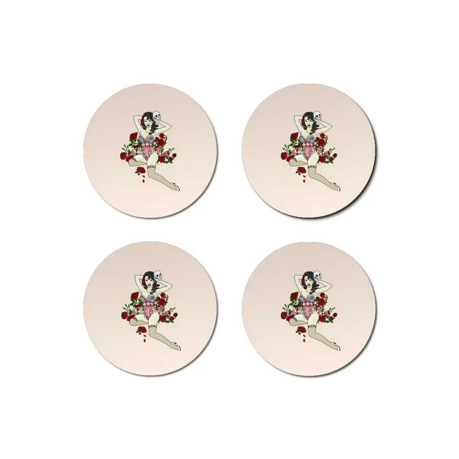 Wild Rose Pin Up Bardak Altlığı