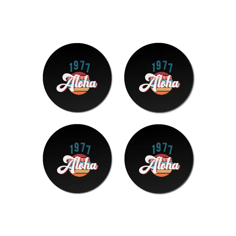 Retro Vintage Summer Aloha 1977 Bardak Altlığı
