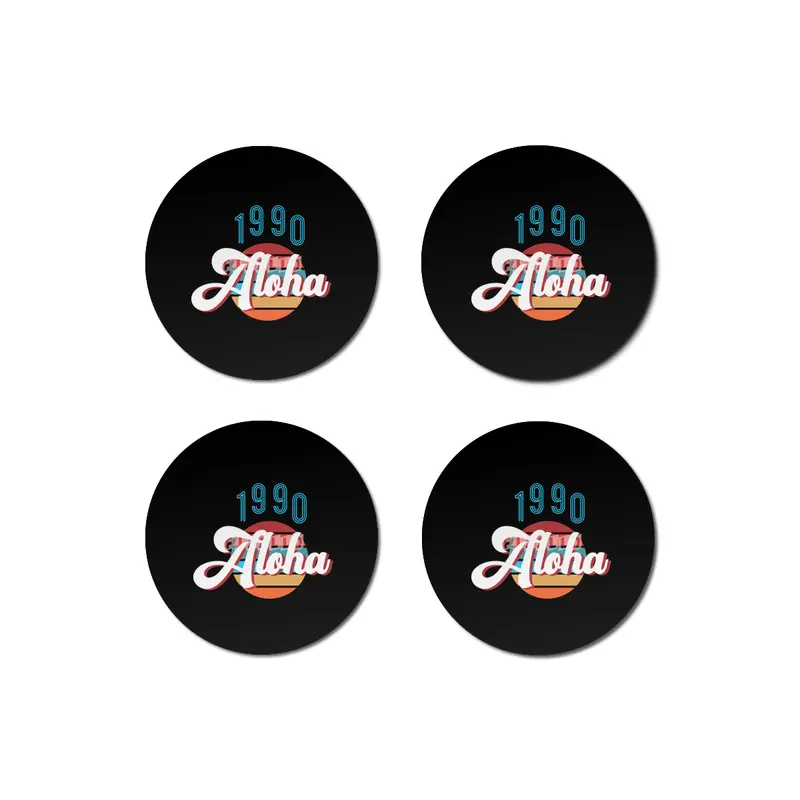 Retro Vintage Summer Aloha 1990 Bardak Altlığı