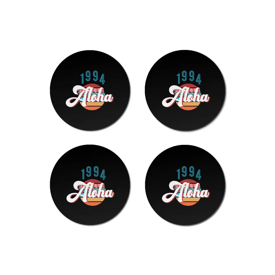 Retro Vintage Summer Aloha 1994 Bardak Altlığı