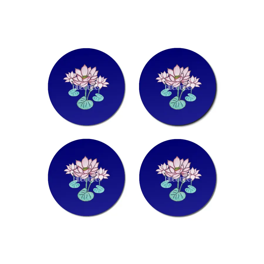 Beautiful Hand Drawn Lotus Flowers Bardak Altlığı