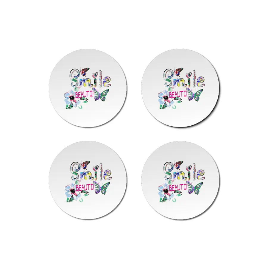 Butterfly alphabet letter smile beauty Bardak Altlığı