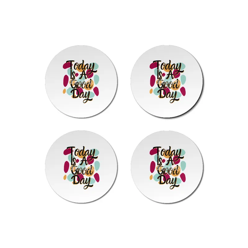 Today Is A Good Day Colorful Polka Blobs - Abstract Wobbly Polka Dots Bardak Altlığı
