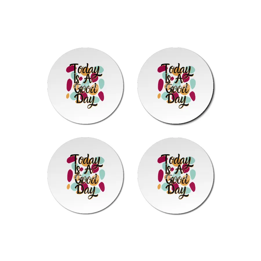 Today Is A Good Day Colorful Polka Blobs - Abstract Wobbly Polka Dots Bardak Altlığı