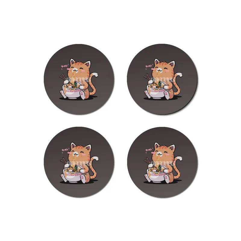 Cat Ramen Kawaii Neko Bowl Anime Otaku Caramel Cat Bardak Altlığı