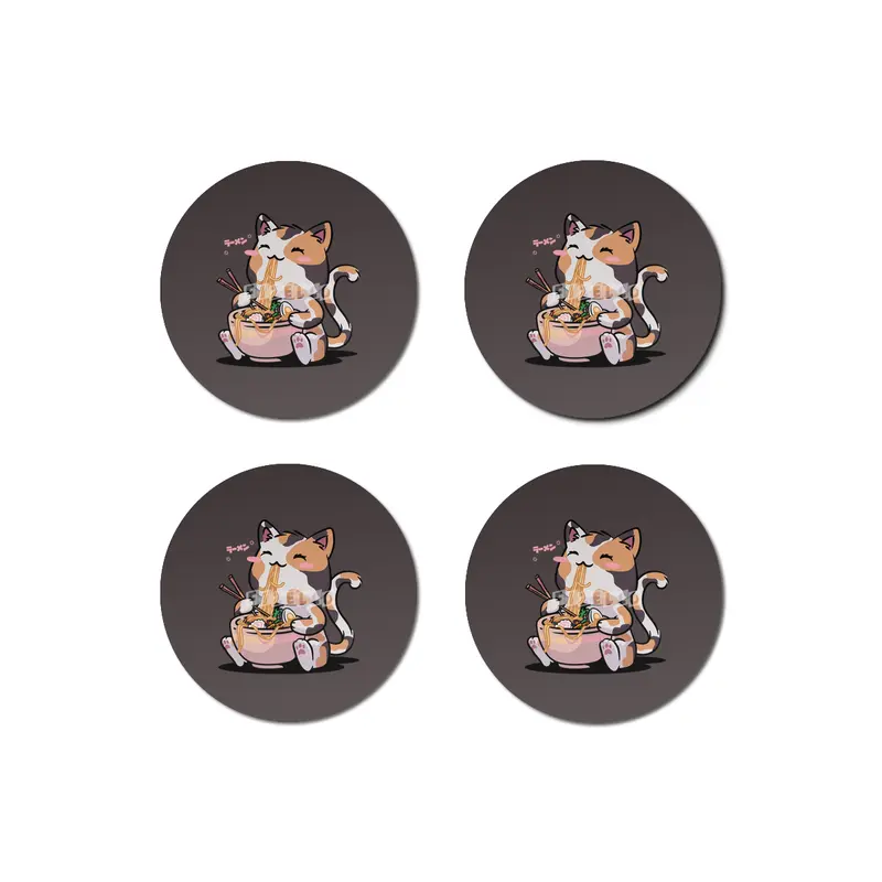 Kawaii Neko Cat Ramen Bowl Anime Otaku Color Cat Bardak Altlığı