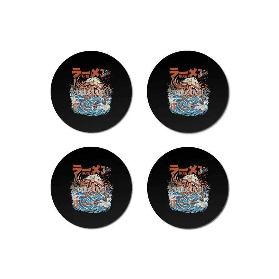Black Dark Great Ramen off Kanagawa Bardak Altlığı