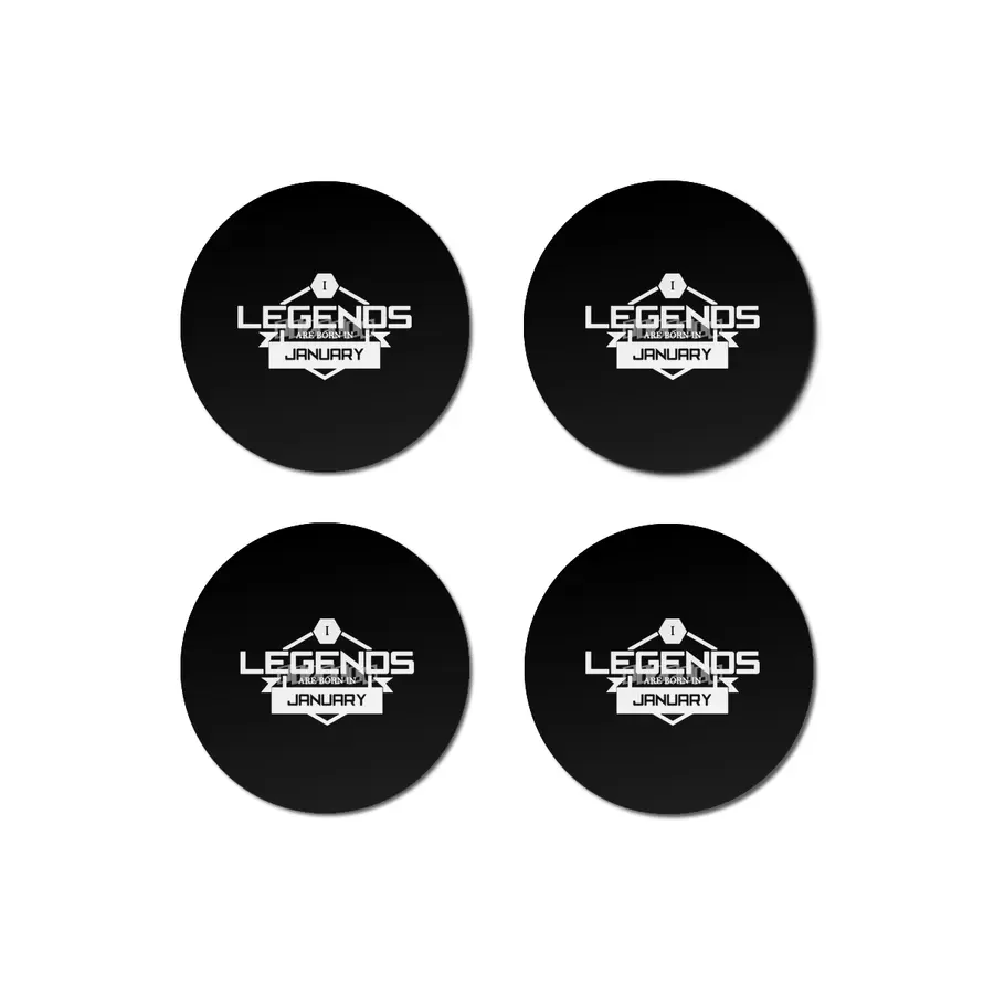 Legends Are Born In January Funny Logo Bardak Altlığı