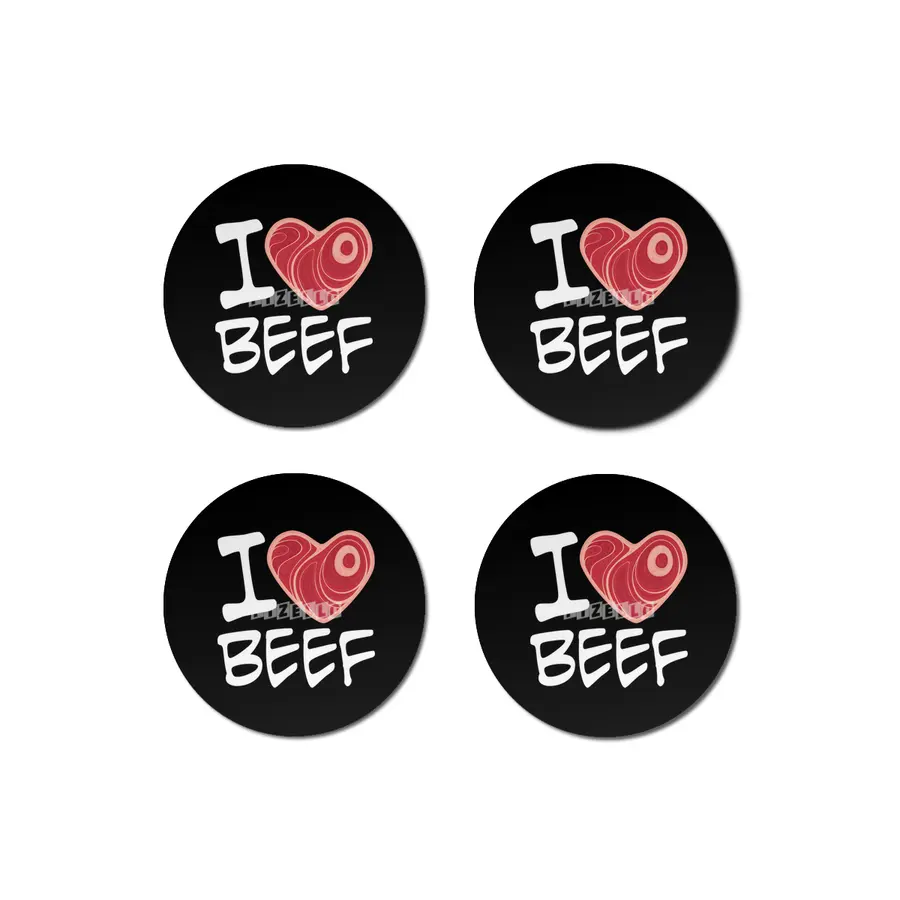 I Love Beef - White Text Version Bardak Altlığı