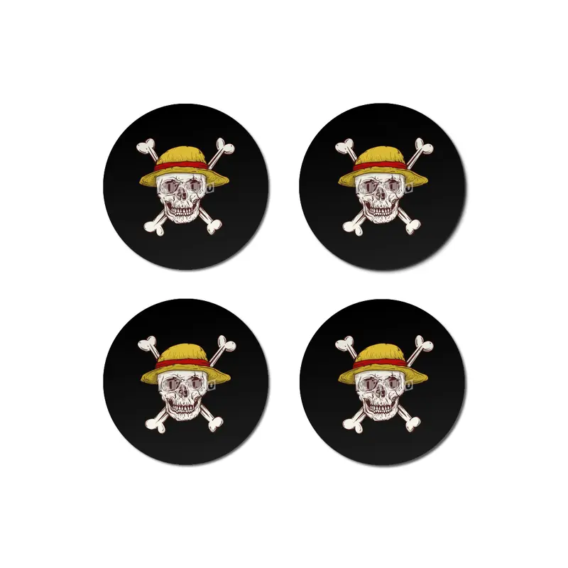 straw hat skull cross bones pirates Bardak Altlığı