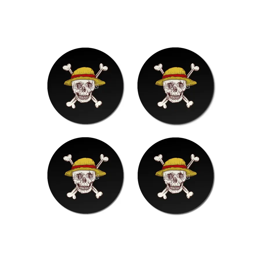 straw hat skull cross bones pirates Bardak Altlığı