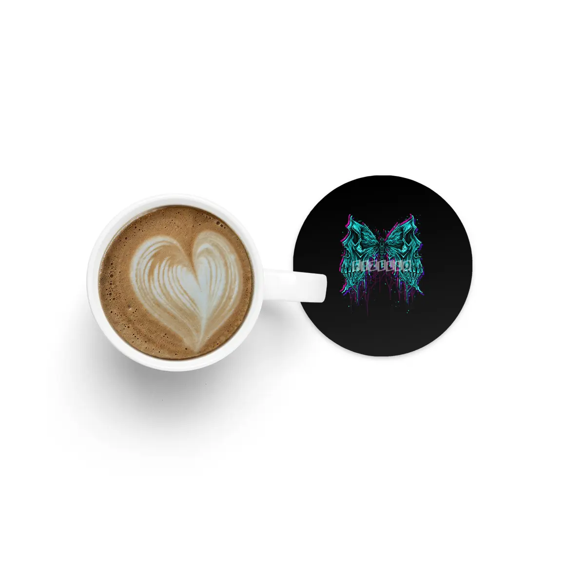 butterfly death skull monster Bardak Altlığı