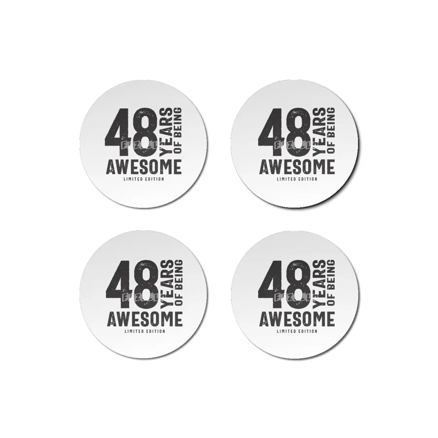 48 Years Of Being Awesome 48th Birthday Bardak Altlığı