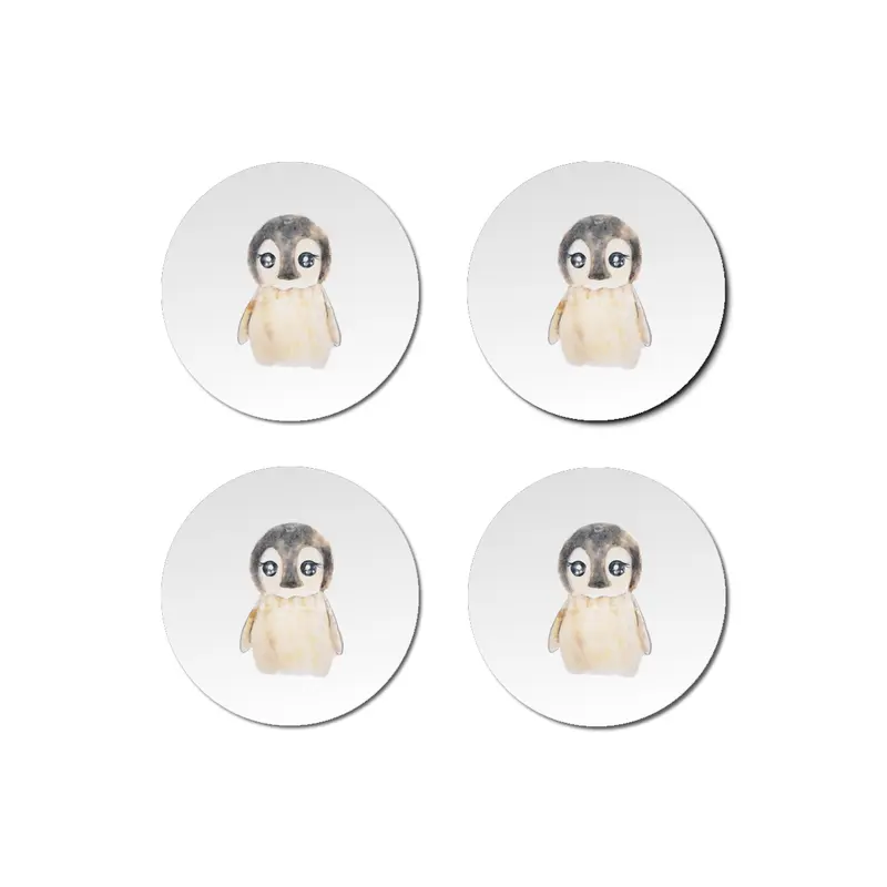 cute baby penguin watercolor Bardak Altlığı