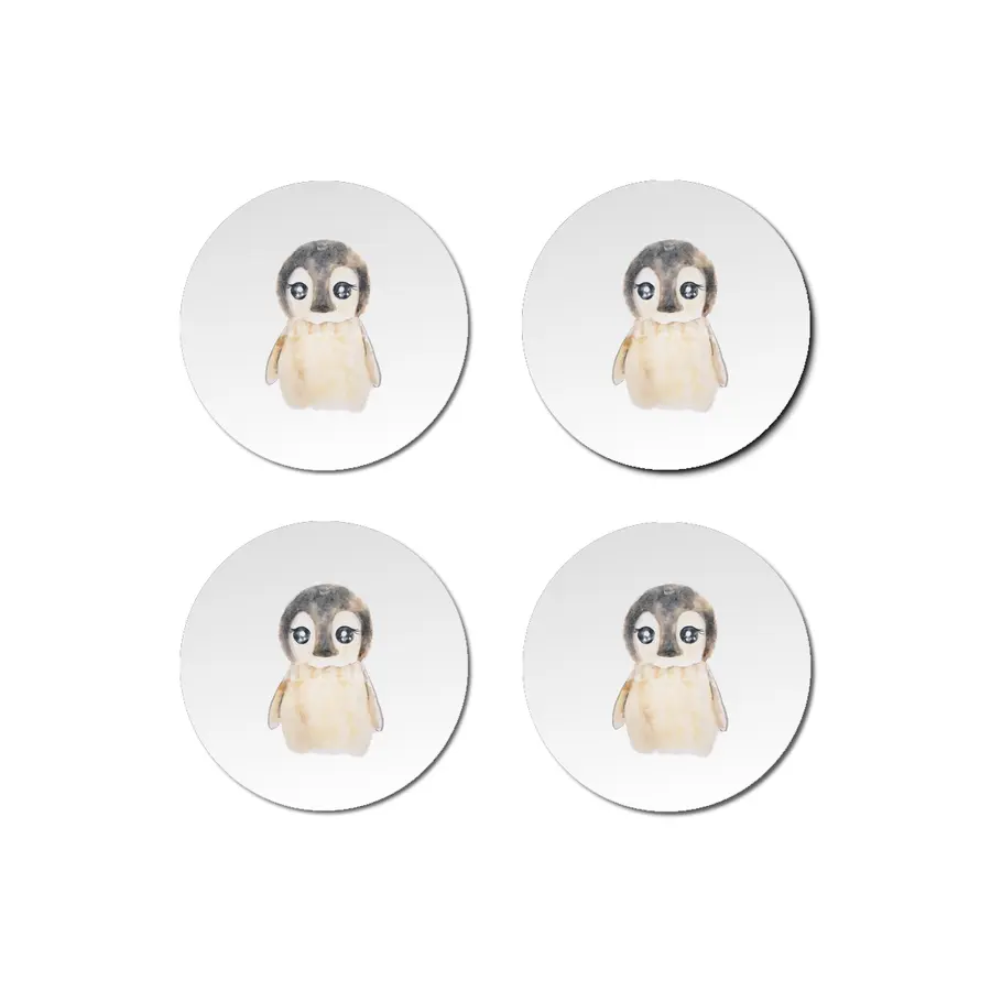 cute baby penguin watercolor Bardak Altlığı