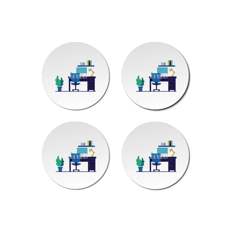 Desk flat illustration design Bardak Altlığı