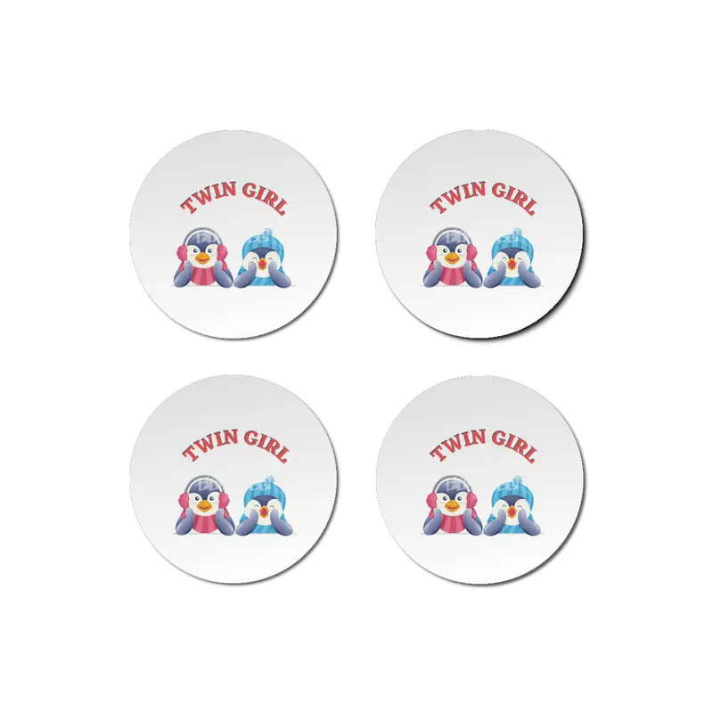 Twin outfit - twin girl penguin lies Bardak Altlığı