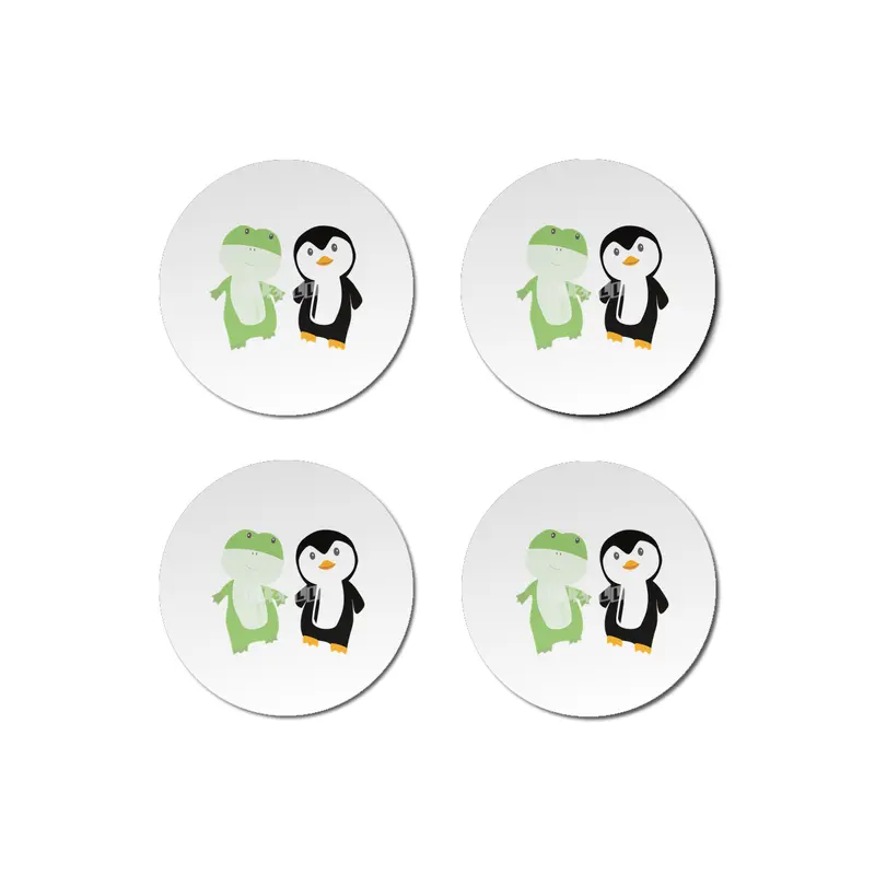 Frog Penguin Funny Animal Friends Kids Bardak Altlığı