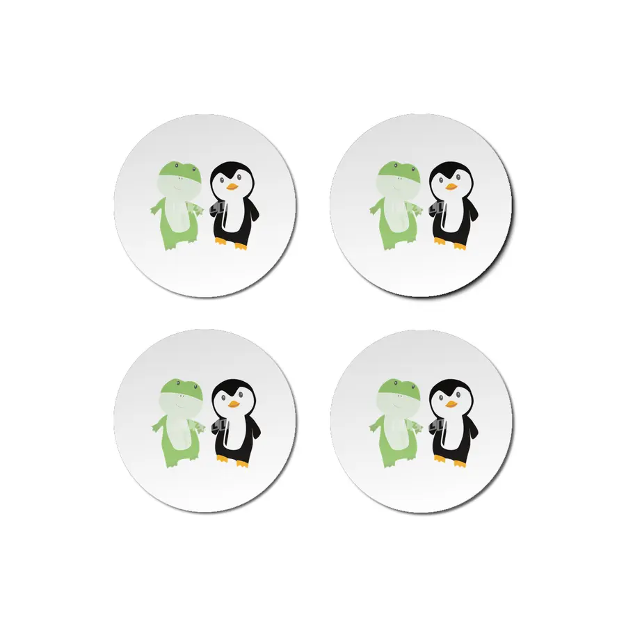 Frog Penguin Funny Animal Friends Kids Bardak Altlığı