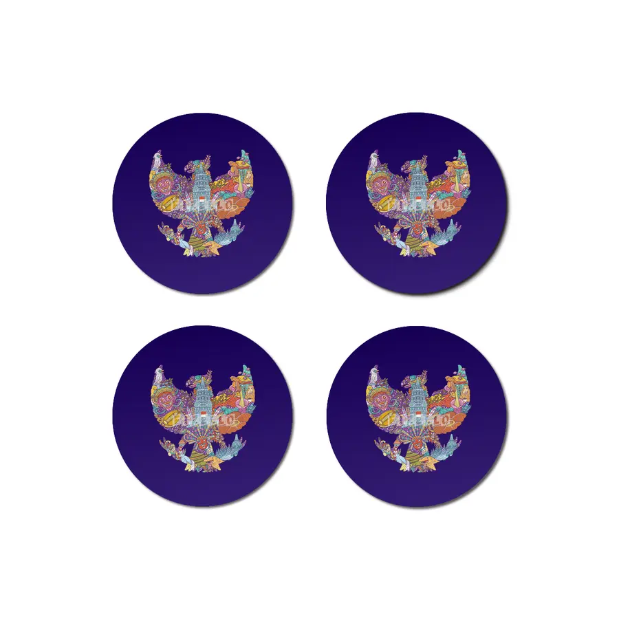 colorful illustration doodle of indonesia with garuda pancasila shape Bardak Altlığı