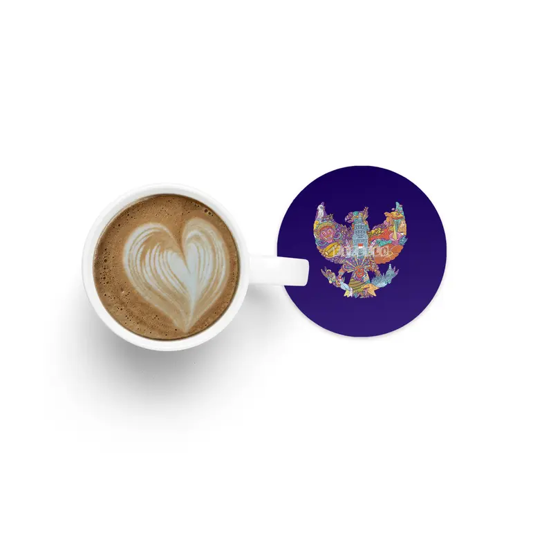 colorful illustration doodle of indonesia with garuda pancasila shape Bardak Altlığı