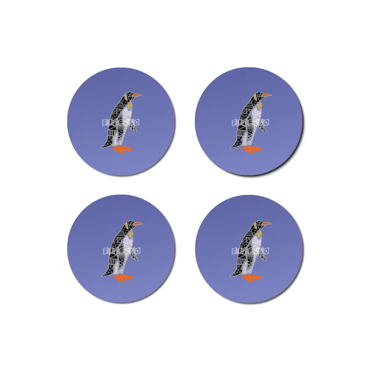 Cool Penguin Bird Abstract Art Pattern Bardak Altlığı