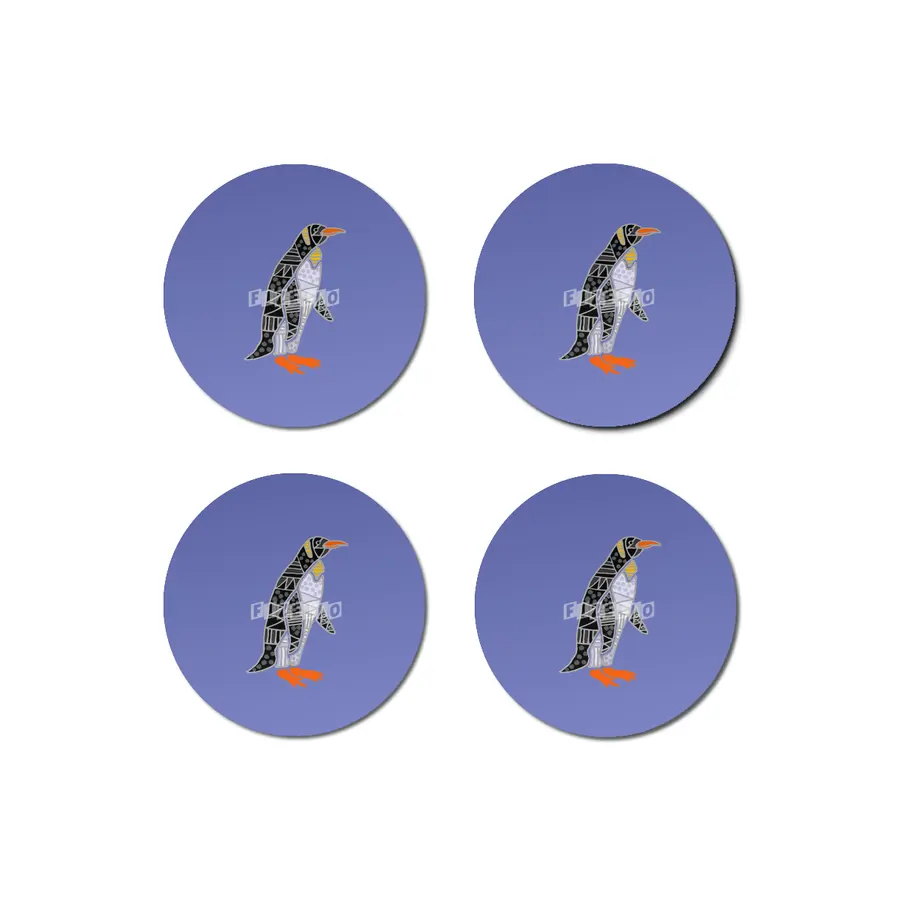 Cool Penguin Bird Abstract Art Pattern Bardak Altlığı