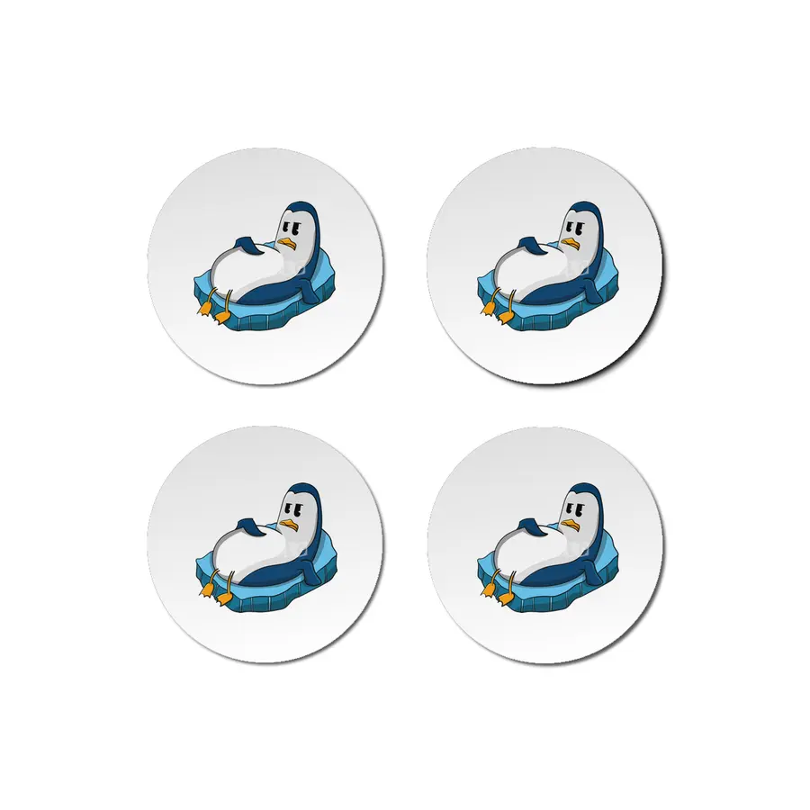 fat penguin cute character illustration Bardak Altlığı