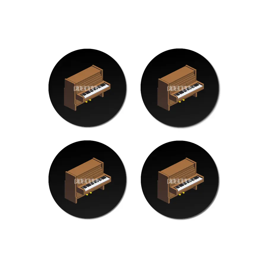 Classic wooden piano pixel art Bardak Altlığı