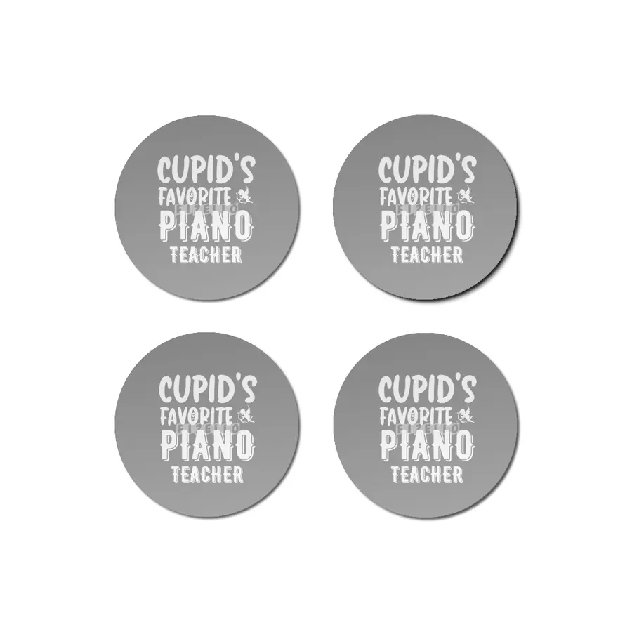 Cupid's Favorite Piano Teacher Valentines Day Gift Bardak Altlığı